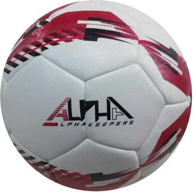 Реальное фото Мяч футбольный AlphaKeepers Hybrid Pro Game №5 white\red 83017C5 от магазина СпортЕВ