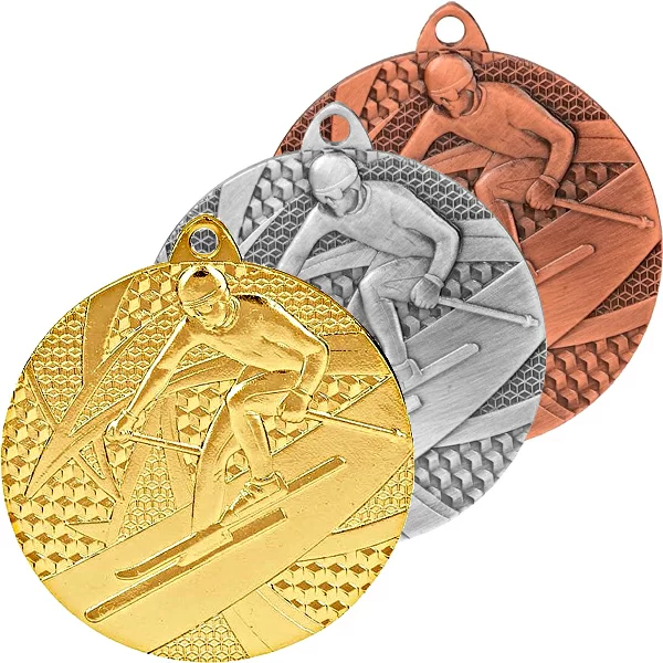 Реальное фото Комплект медалей MMC 8150 (G/S/B) лыжный спорт (D-50мм, s-2,5мм) от магазина СпортЕВ