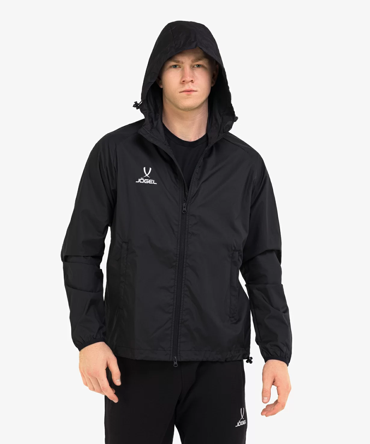Реальное фото Куртка ветрозащитная CAMP Rain Jacket, черный Jögel от магазина СпортЕВ