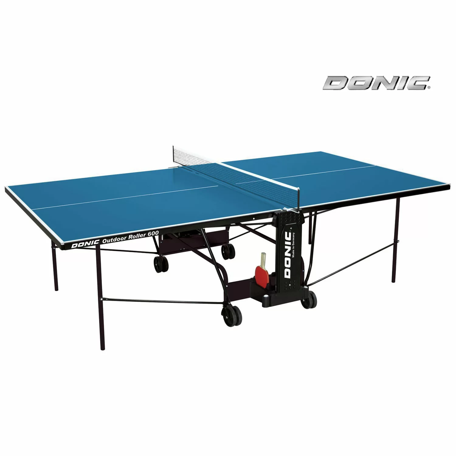 Реальное фото Теннисный стол DONIC OUTDOOR ROLLER 600 синий 230293-B от магазина СпортЕВ