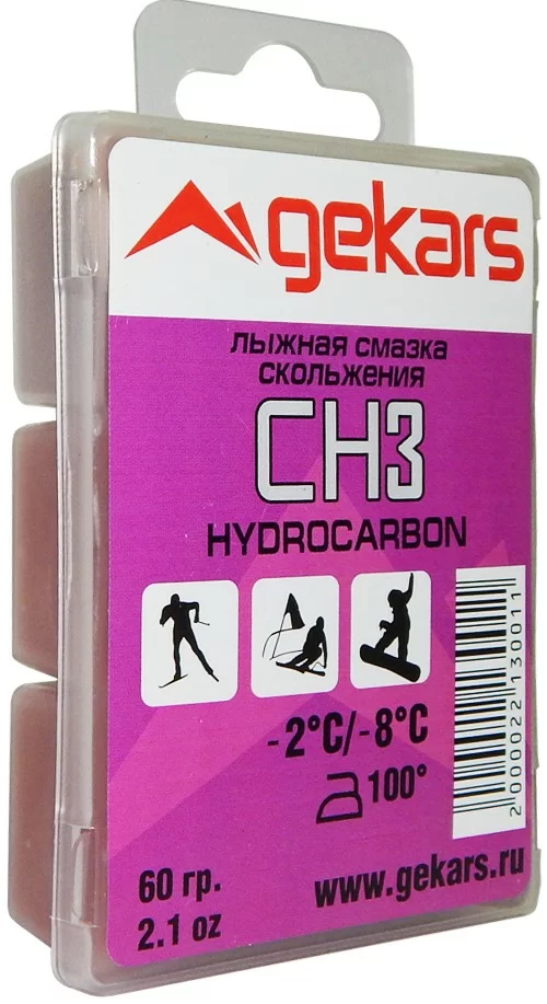 Реальное фото Парафин/мазь скольжения Gekars Pro Hydrocarbon СН3 -2..-8°С 60 г в пласт.упаковке 2497 от магазина Спортев