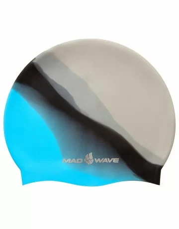 Реальное фото Шапочка для плавания Mad Wave Multi Big L blue M0531 11 2 08W от магазина СпортЕВ