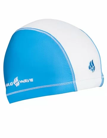 Реальное фото Шапочка для плавания Mad Wave Duotone Lycra azure/white M0527 02 0 08W от магазина СпортЕВ