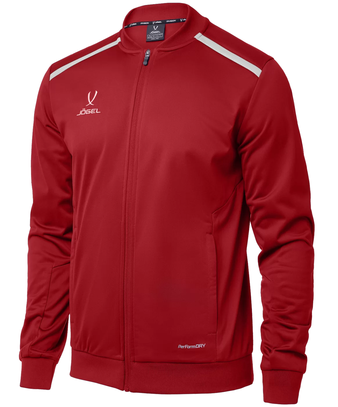 Реальное фото Олимпийка DIVISION PerFormDRY Pre-match Knit Jacket, красный, детский Jögel от магазина СпортЕВ