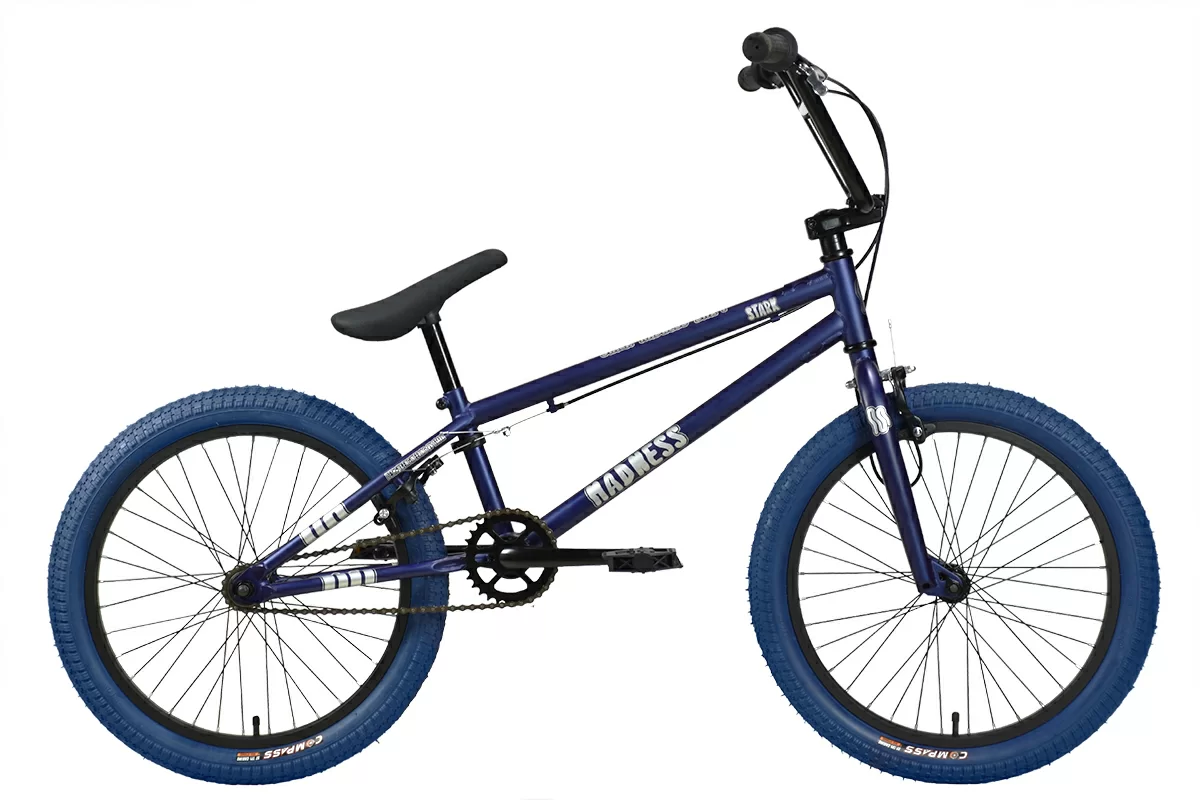 Реальное фото Велосипед Stark Madness BMX 1 (2024) темно-синий матовый/серебристый/темно-синий от магазина СпортЕВ