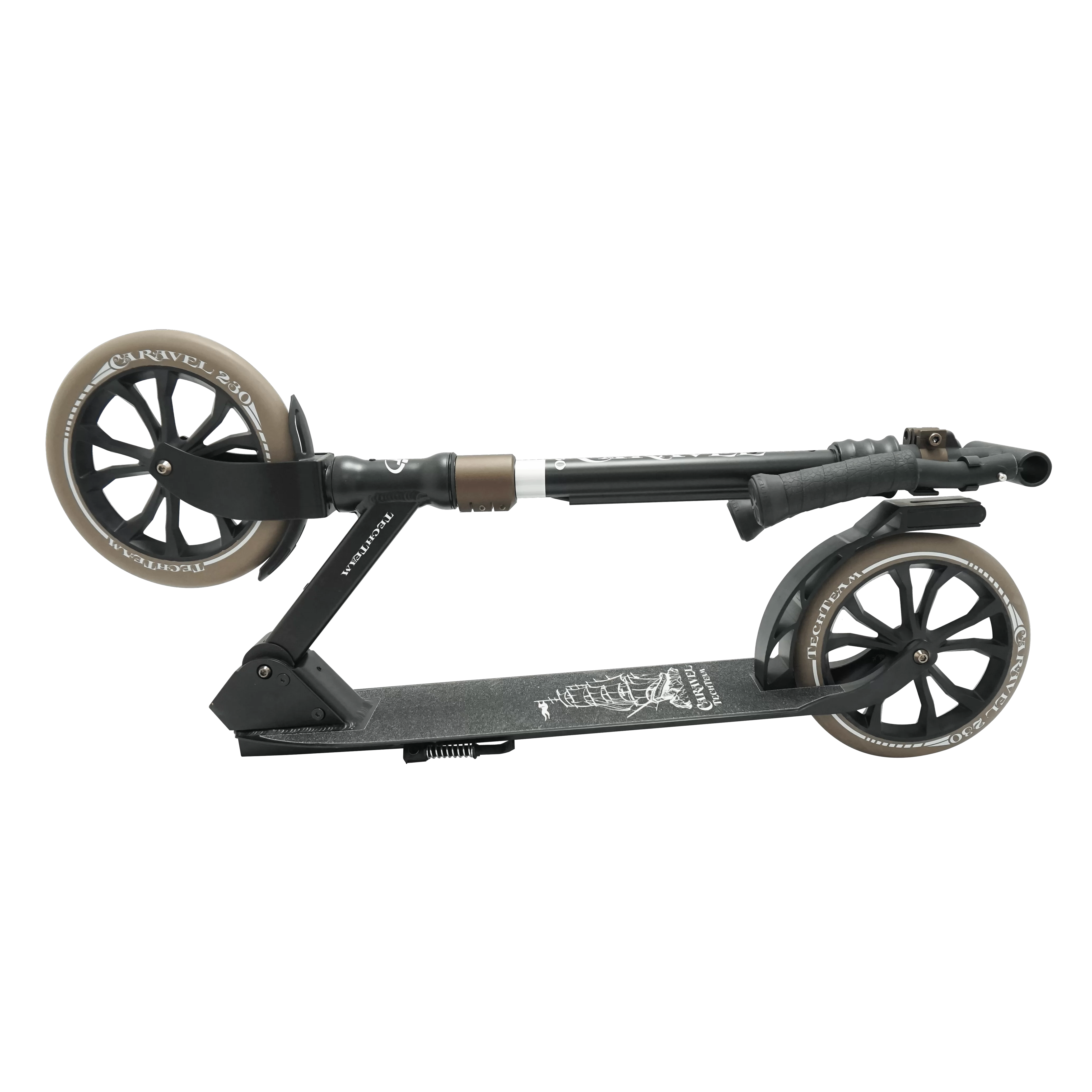 Самокат TechTeam Caravel 230 (2020) black/brown Реальное фото Самокат TechTeam Caravel 230 (2020) black/brown от магазина Спортев