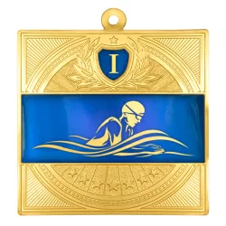 Медаль MZP 301-65/GBU брасс 1 место (65х65мм, s-2,5мм) латунь