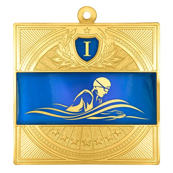 Реальное фото Медаль MZP 301-65/GBU брасс 1 место (65х65мм, s-2,5мм) латунь от магазина СпортЕВ