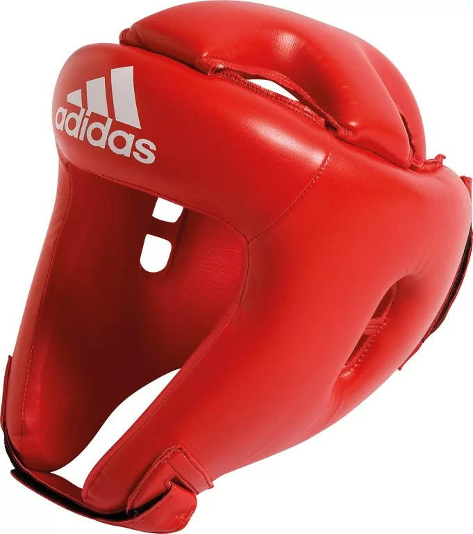 Реальное фото Шлем боксерский Adidas Competition Head Guard подростк. красный adiBH01 от магазина СпортЕВ