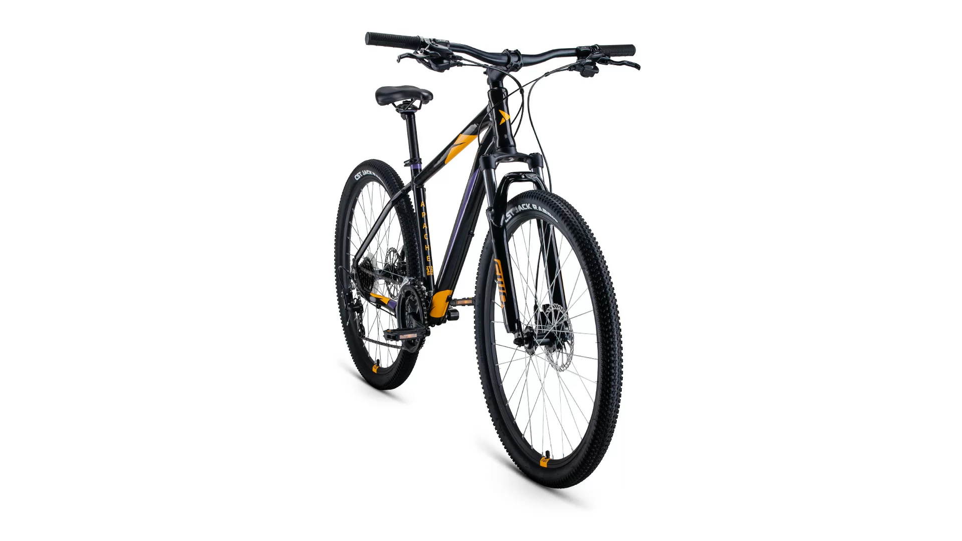 Реальное фото Велосипед Forward Apache 27.5 3.2 disc (2021) черный/оранжевый RBKW1M37G046 от магазина СпортЕВ