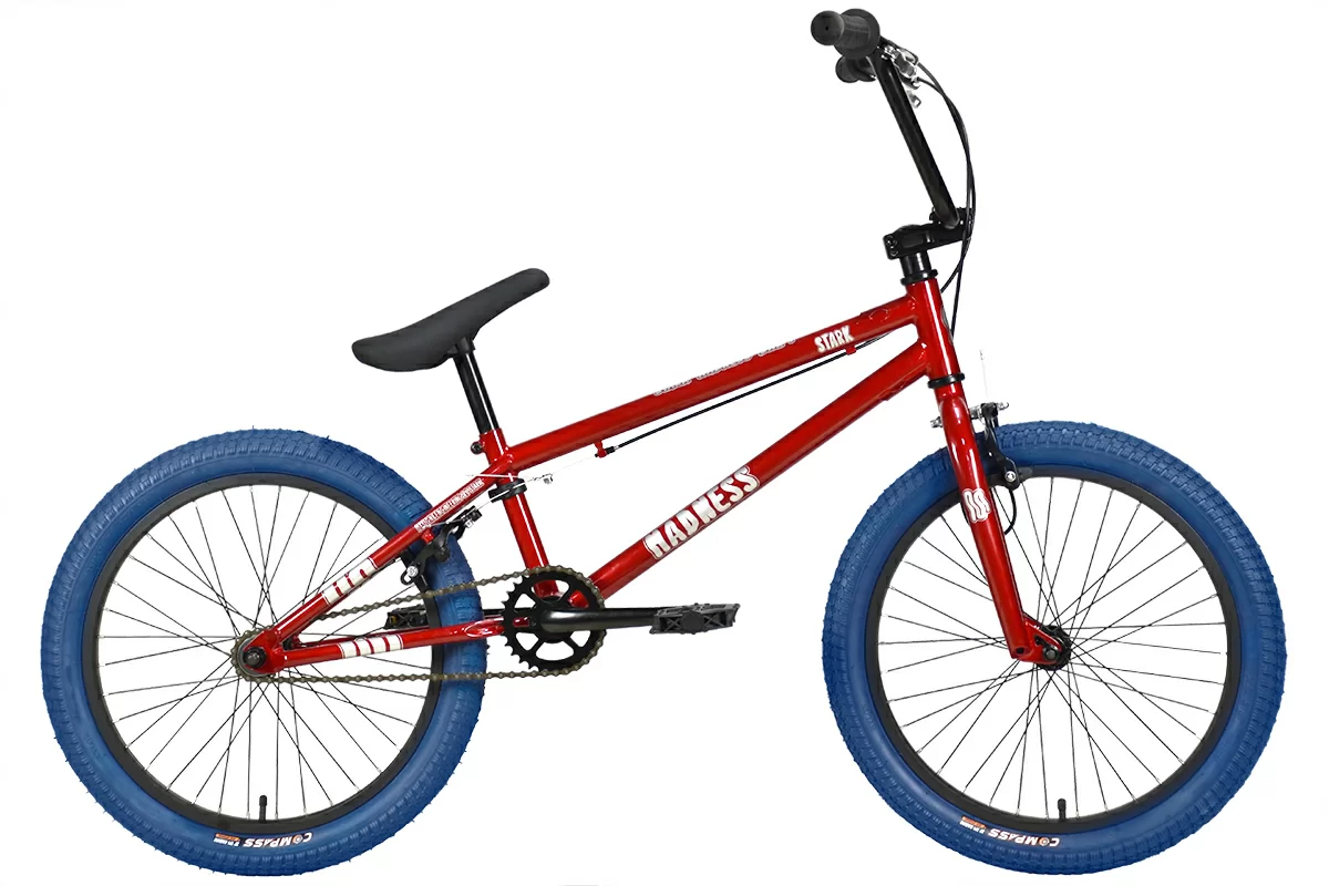 Реальное фото Велосипед Stark Madness BMX 1 (2024) красный/серебристый/темно-синий от магазина СпортЕВ
