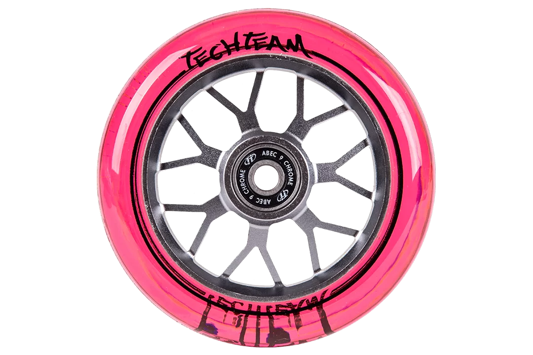 Реальное фото Колесо для самоката TechTeam X-Treme 110 мм Drop transparent pink V-AW02P от магазина СпортЕВ