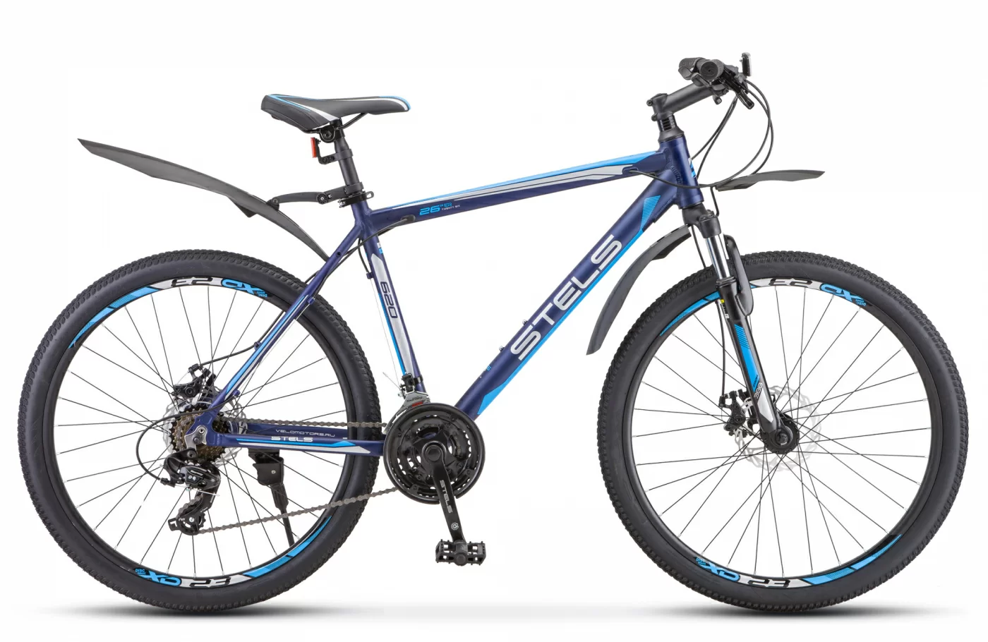 Реальное фото Велосипед Stels Navigator-620 MD 26" (2021) темно-синий V010 от магазина СпортЕВ