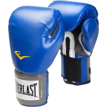 Реальное фото Перчатки боксерские Everlast Pro Style Anti-MB PU тренировочные синие 2210U/2212U/2214U от магазина СпортЕВ