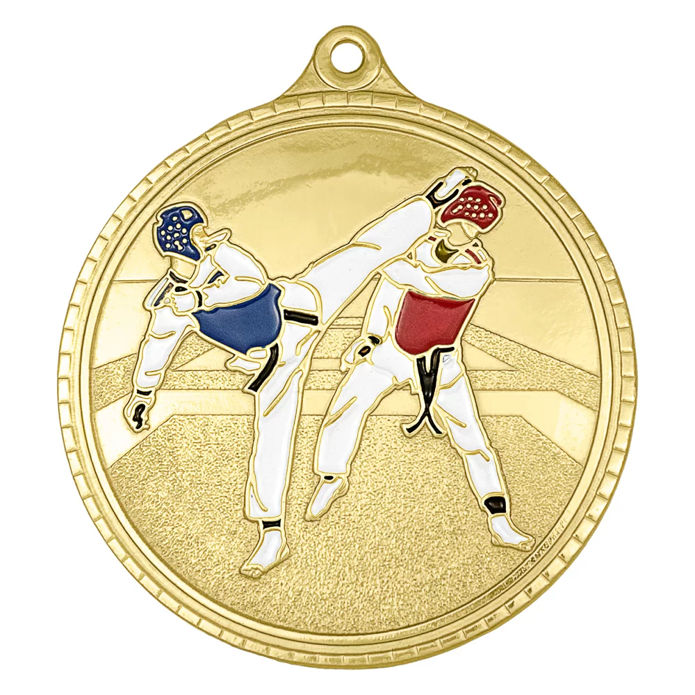 Реальное фото Медаль MZP 387-55/G тхэквондо (D-55мм, s-2,5мм) латунь от магазина СпортЕВ