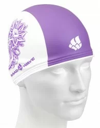 Шапочка для плавания Mad Wave Training Flower white/violet M0553 12 0 09W