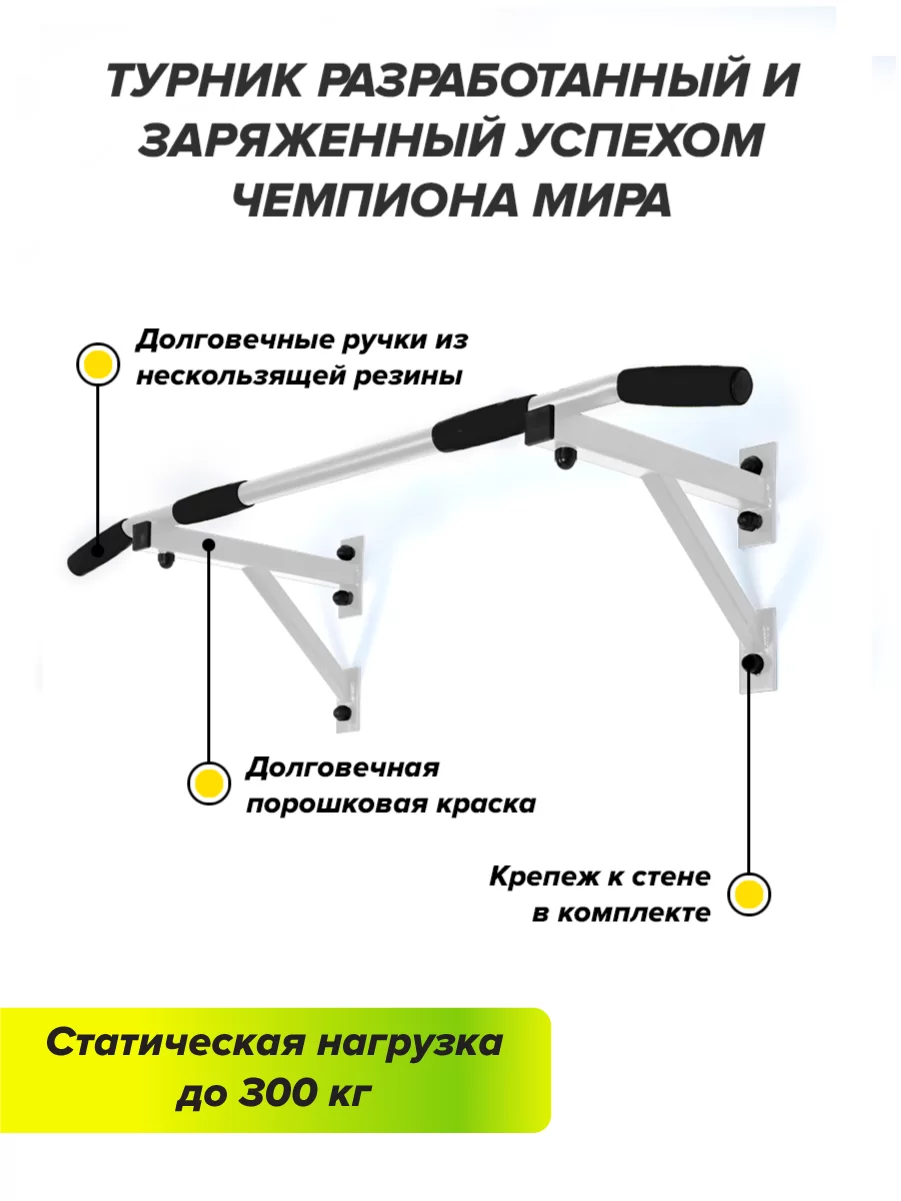 Реальное фото Турник настенный Absolute Champion Aktiv белый АЧ8539 от магазина Спортев