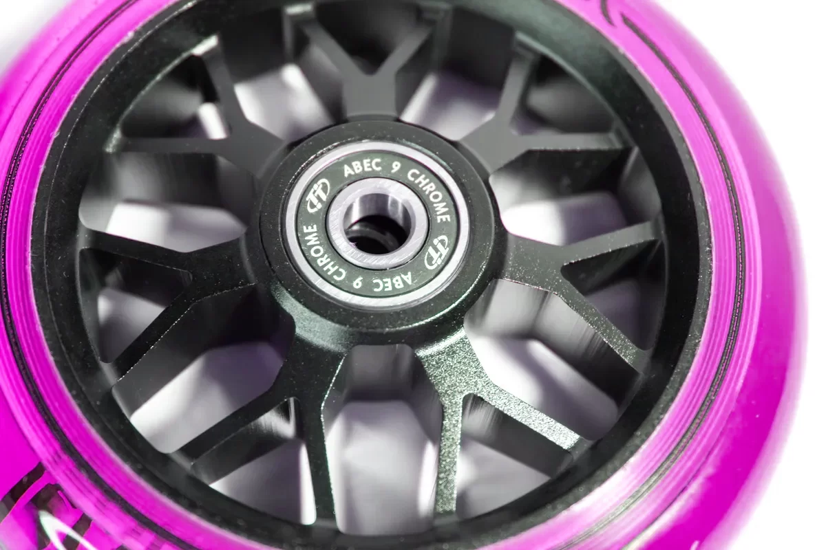 Реальное фото Колесо для самоката TechTeam X-Treme 110 мм Форма Wind2 pink transparent от магазина СпортЕВ