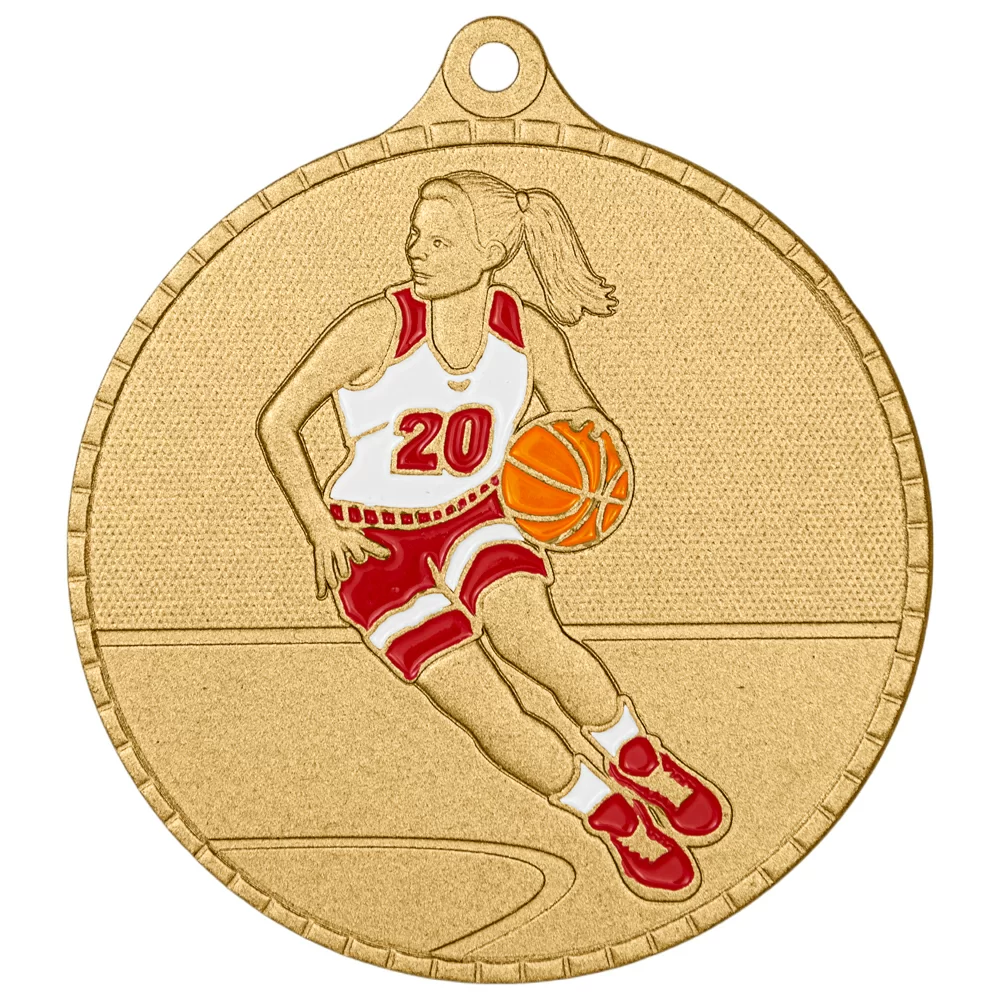 Реальное фото Медаль MZP 625-55/G баскетбол женский (D-55мм, s-2 мм) от магазина СпортЕВ