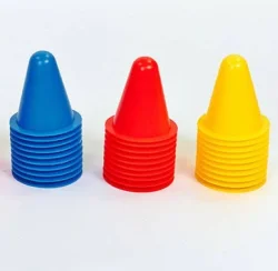 Набор конусов разметочных 9 см 3 шт (синий, желтый, красный)