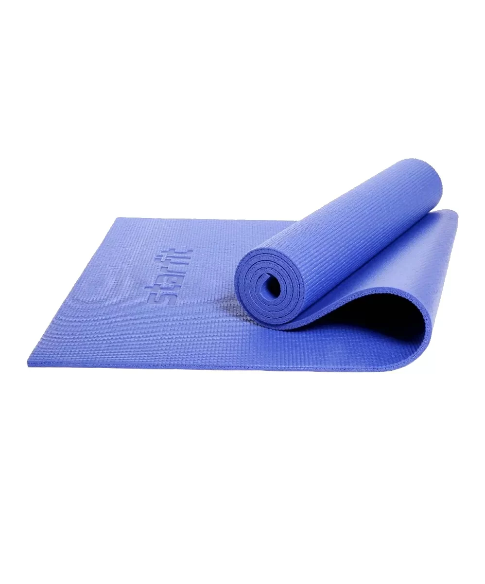 Реальное фото Коврик для йоги 173x61x0,8 см StarFit FM-101 PVC темно-синий 18906 от магазина СпортЕВ