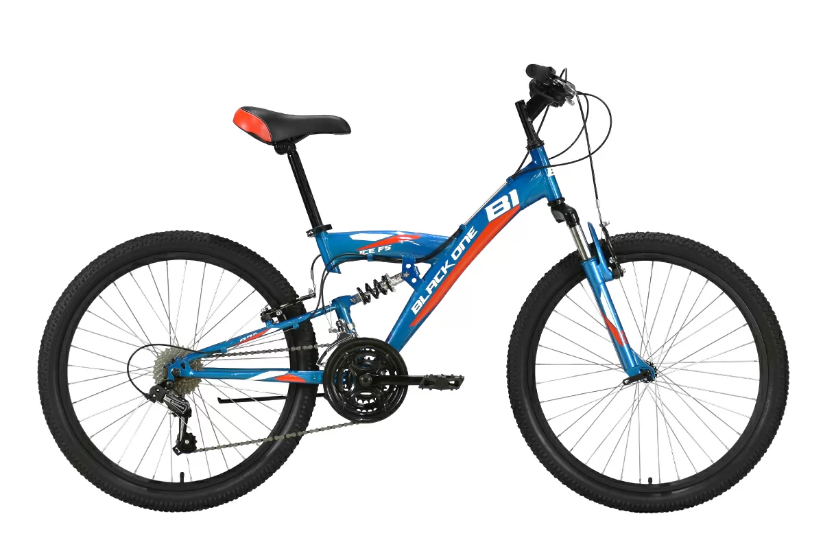 Реальное фото Велосипед Black One Ice FS 24 (2022) голубой/белый/красный от магазина СпортЕВ