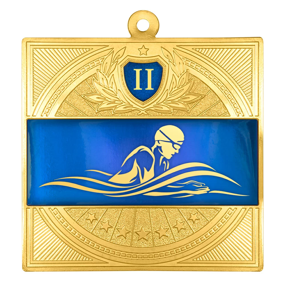Реальное фото Медаль MZP 301-65/GBU брасс 2 место (65х65мм, s-2,5мм) латунь от магазина СпортЕВ