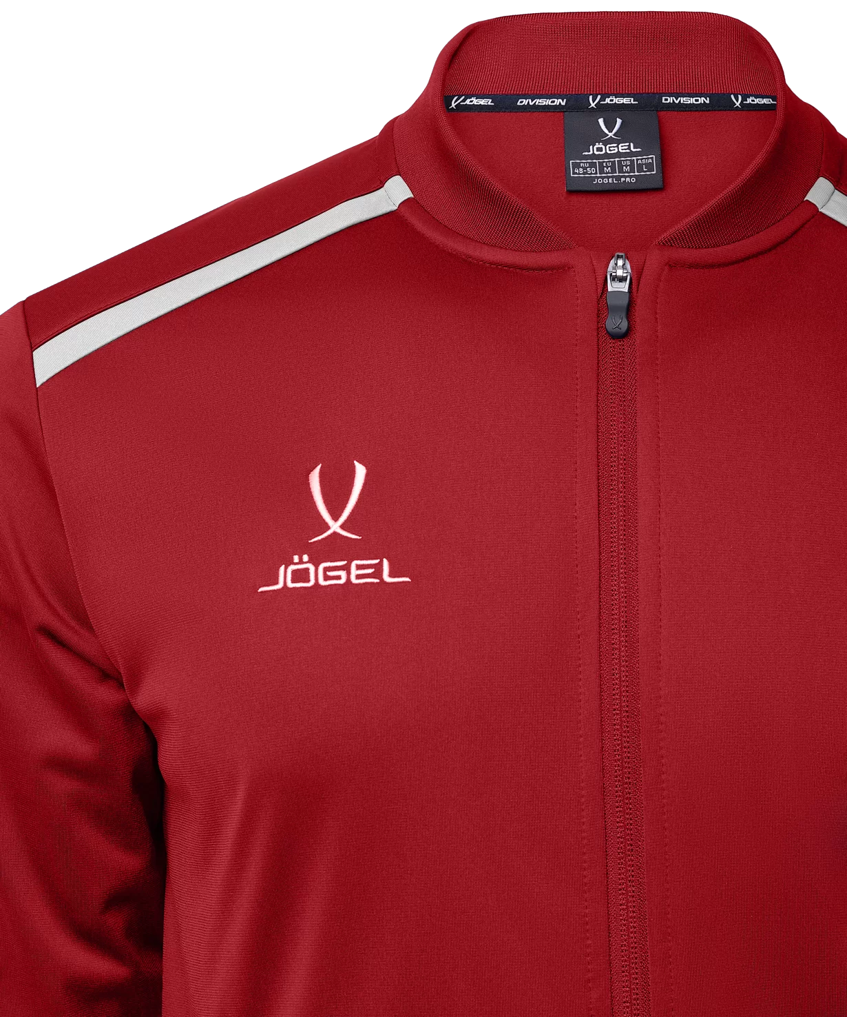 Реальное фото Олимпийка DIVISION PerFormDRY Pre-match Knit Jacket, красный, детский Jögel от магазина СпортЕВ