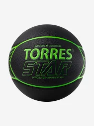 Мяч баскетбольный Torres Star размер №7 ПУ черно-зеленый B323127