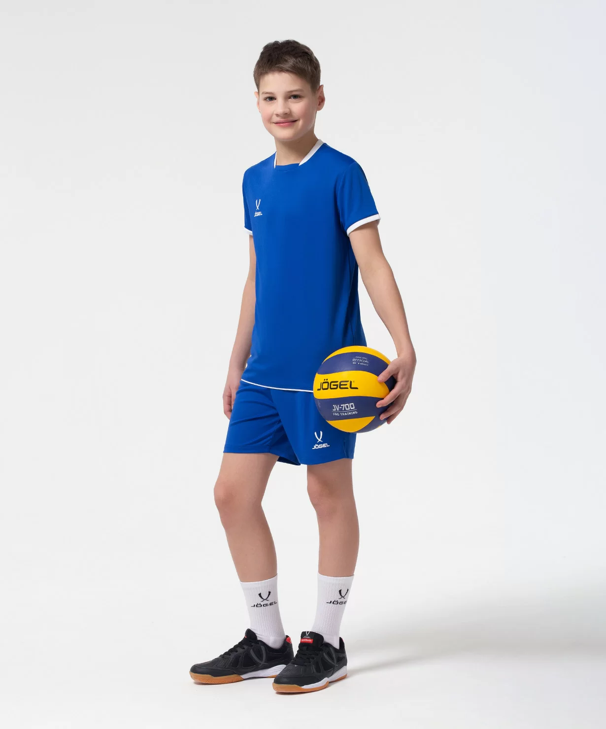 Реальное фото Футболка волейбольная Camp, синий, детский Jögel от магазина СпортЕВ