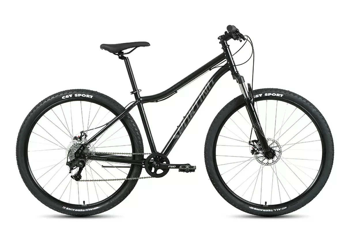 Реальное фото Велосипед Forward Sporting 29 2.2 D (21ск) (2022) черный/т.серый от магазина СпортЕВ