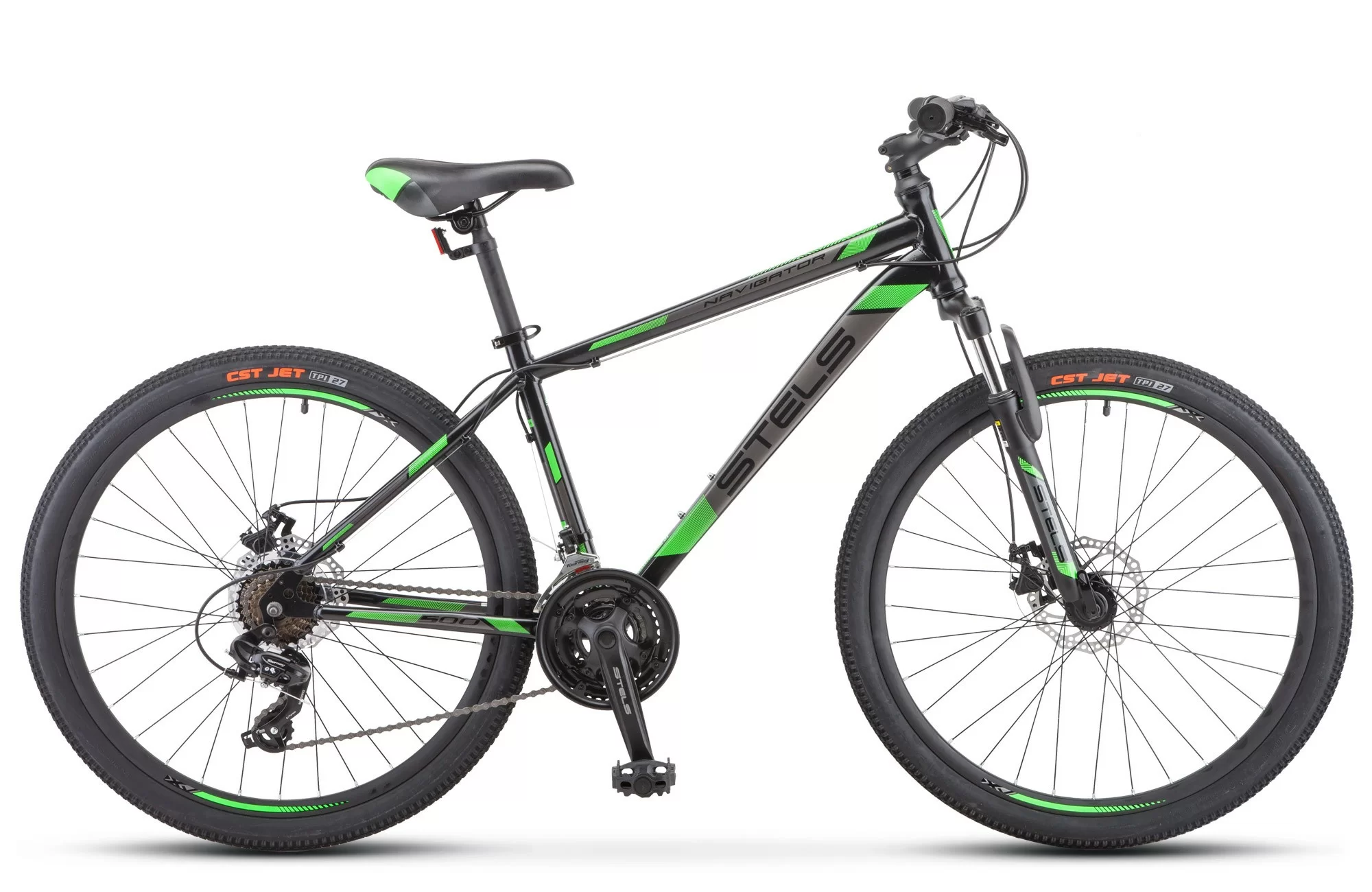 Реальное фото Велосипед Stels Navigator-500 D 26" (2020) черный/зеленый F010 от магазина СпортЕВ