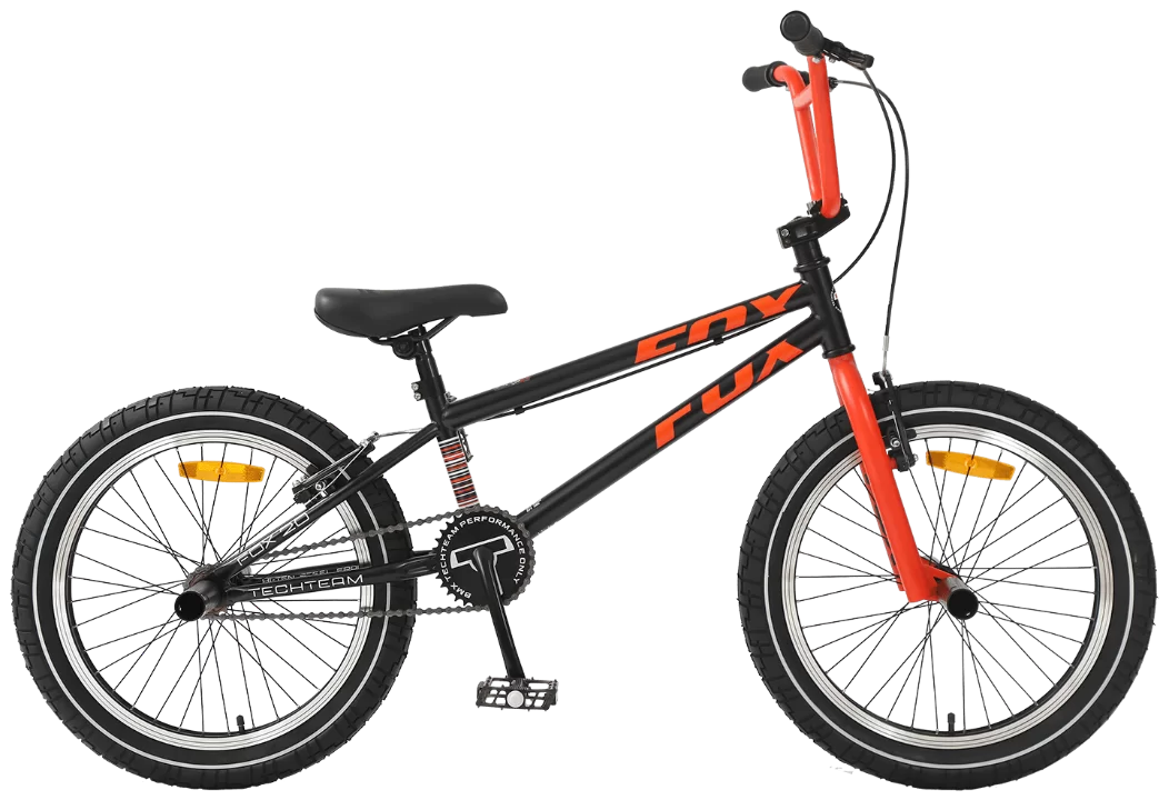 Реальное фото Велосипед BMX TechTeam Fox 20" (2023) черно-красный 360015 от магазина СпортЕВ