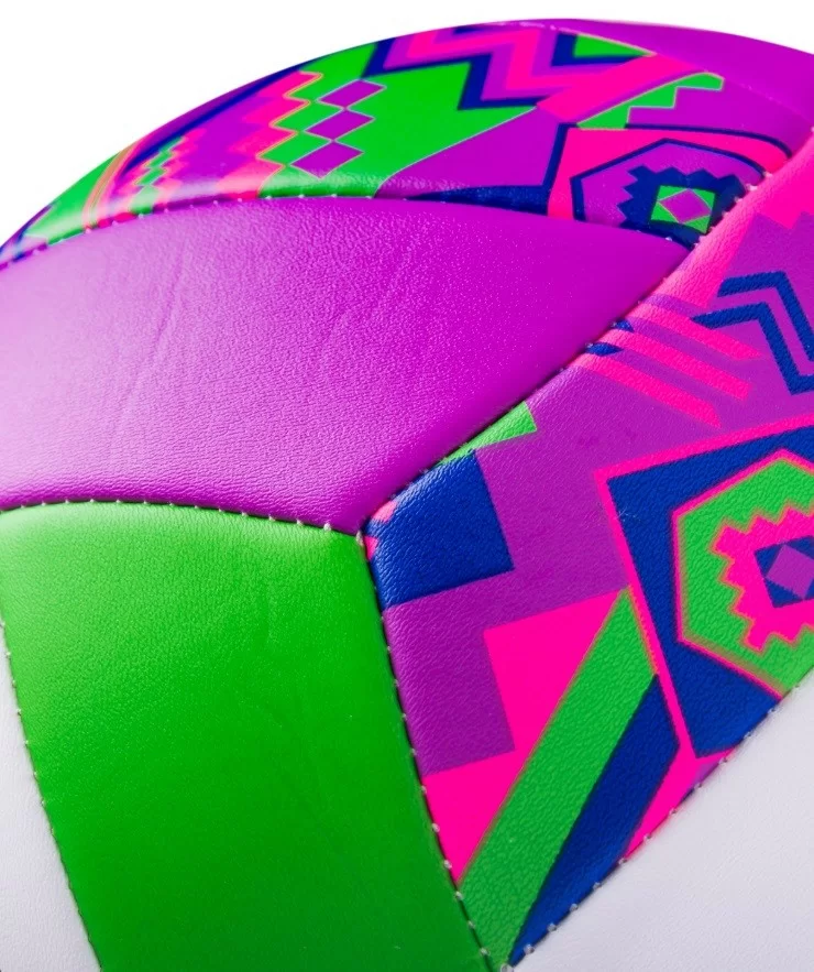 Реальное фото Мяч волейбольный Mikasa GGVB-SF бело-фиол-салат-розовый от магазина СпортЕВ