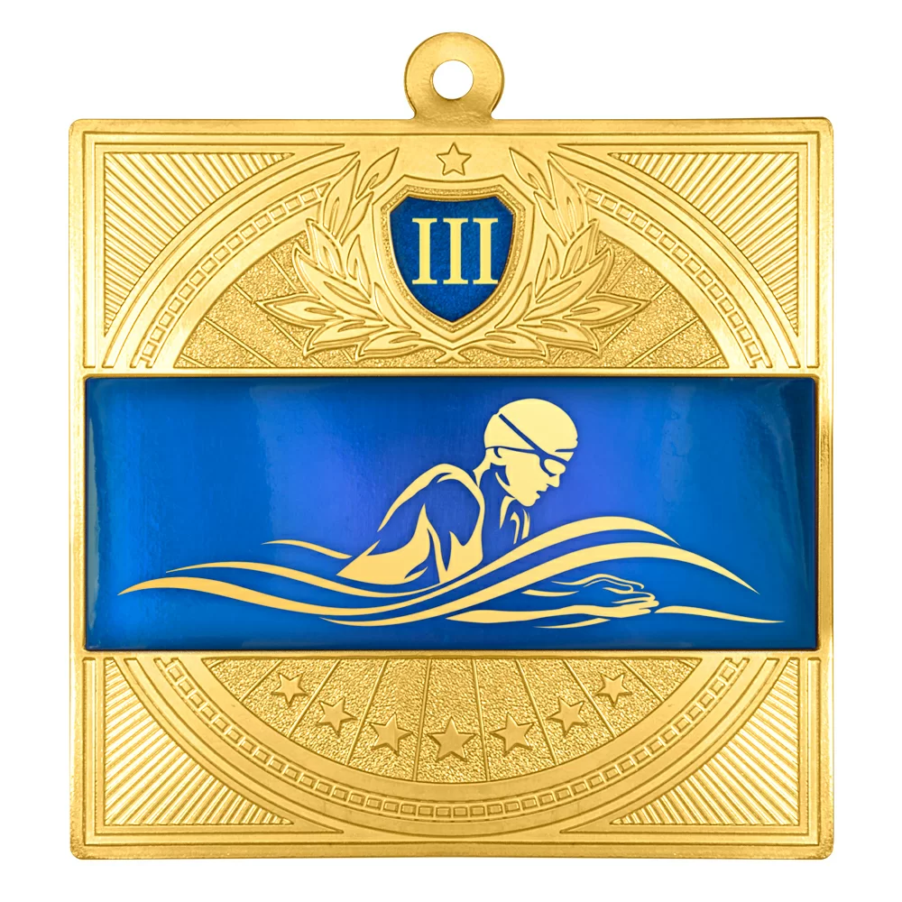 Реальное фото Медаль MZP 301-65/GBU брасс 3 место (65х65мм, s-2,5мм) латунь от магазина СпортЕВ
