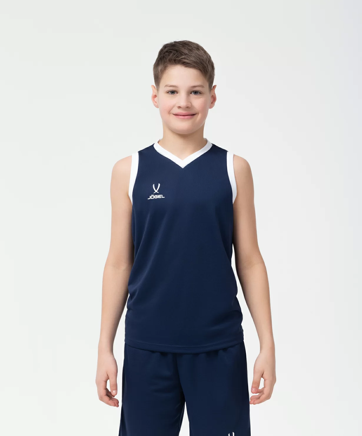 Реальное фото Майка баскетбольная Camp Basic, темно-синий, детский Jögel от магазина Спортев