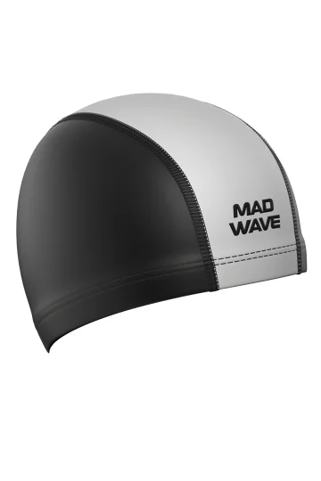 Шапочка для плавания Mad Wave Duotone Lycra белый Реальное фото Шапочка для плавания Mad Wave Duotone Lycra белый от магазина Спортев