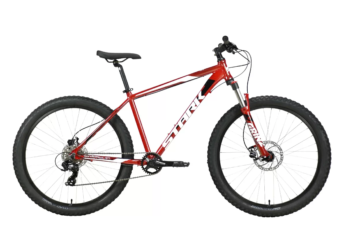 Реальное фото Велосипед Stark Hunter 27.2+HD (2023) красно-коричневый/никель от магазина СпортЕВ