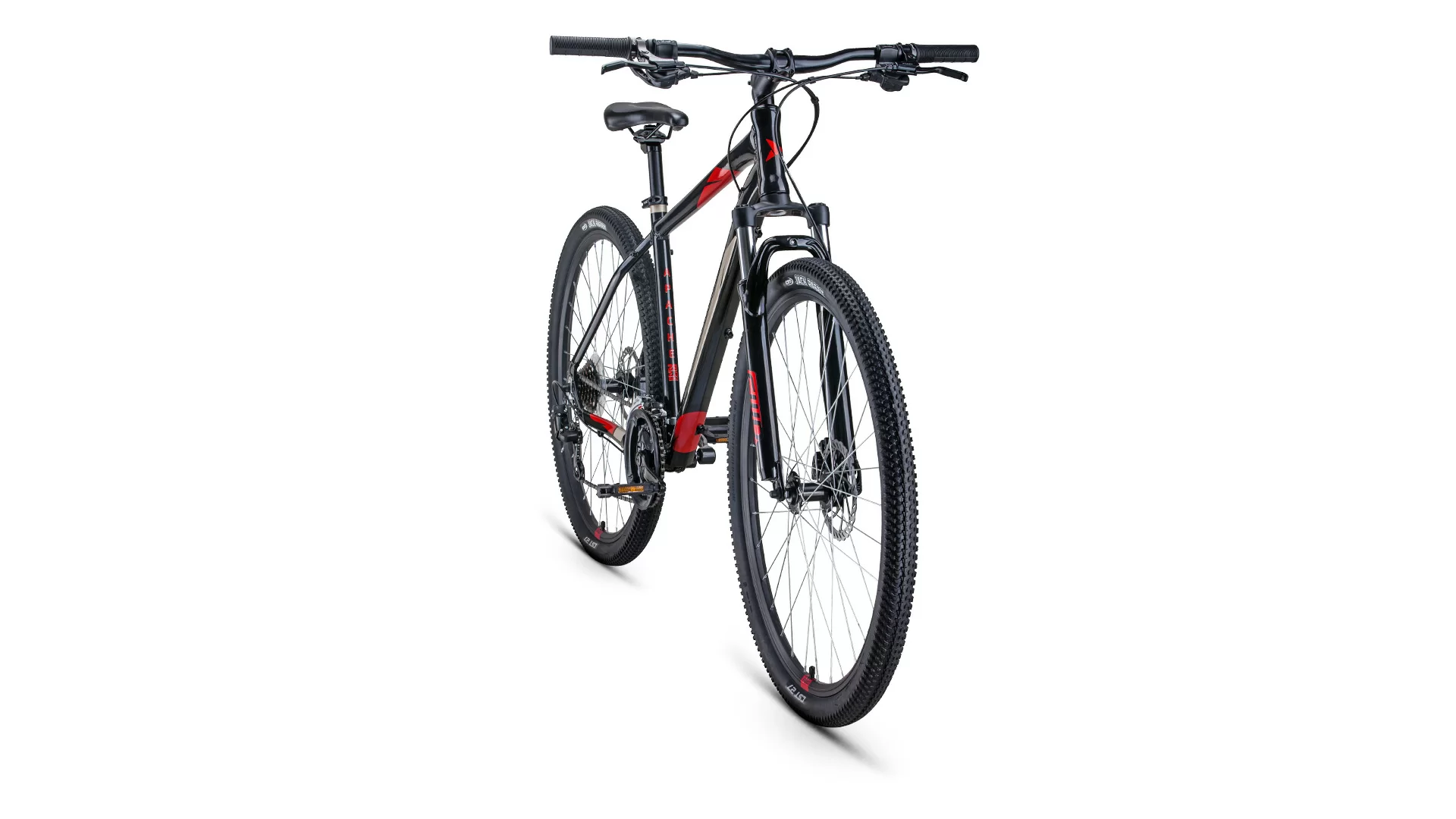 Реальное фото Велосипед Forward Apache 29 2.0 D (21ск) (2022) черный/красный от магазина СпортЕВ