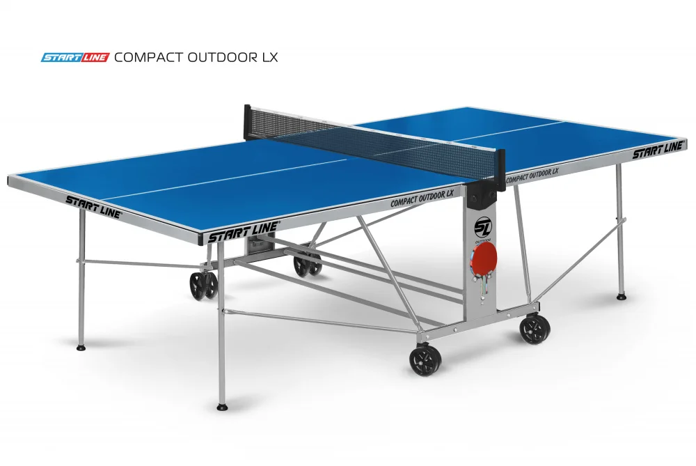 Реальное фото Стол теннисный Compact-2 LX  Всепогодный 6 Синий от магазина Спортев