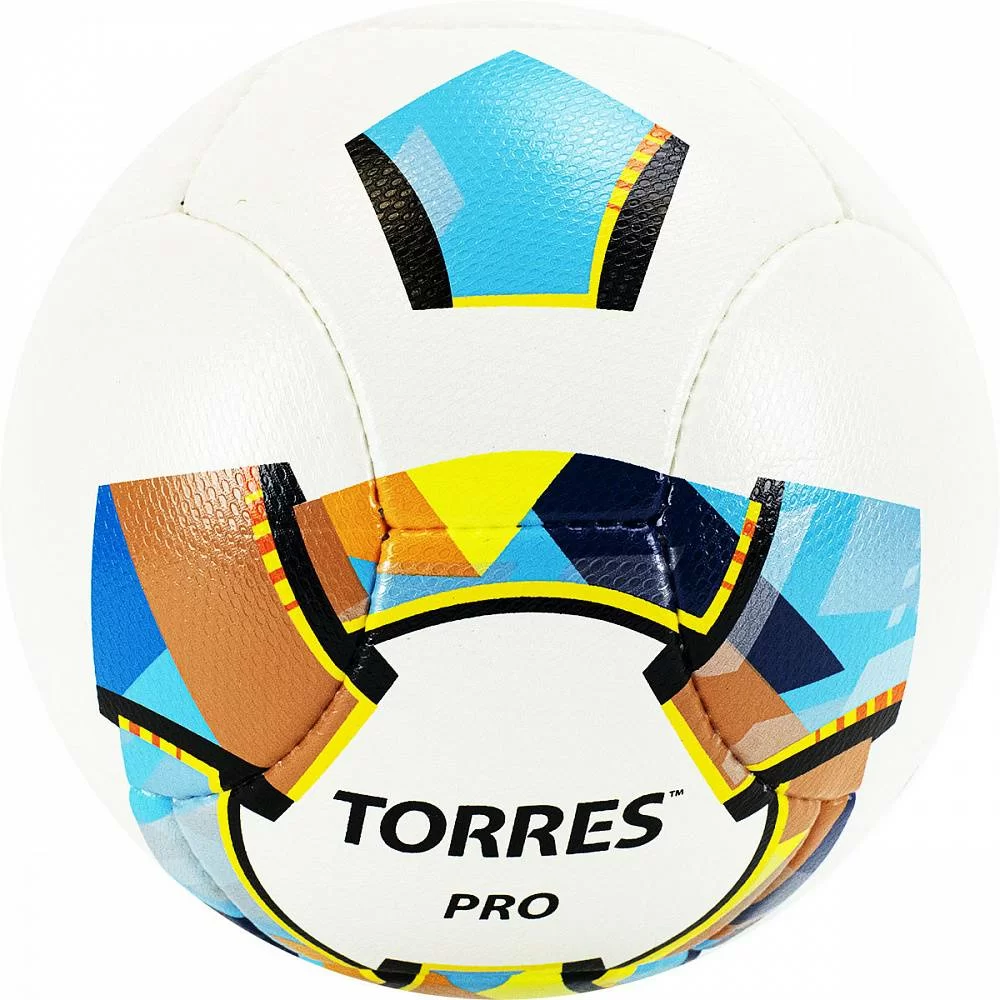 Мяч футбольный Torres Pro р.5 14 п. PU ручная сшивка бело-золот-черн F320015 Реальное фото Мяч футбольный Torres Pro р.5 14 п. PU ручная сшивка бело-золот-черн F320015 от магазина Спортев