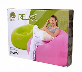 Реальное фото Кресло надувное флок. Relax Easigo Lazy Chair 105x105x65 см JL037222N от магазина СпортЕВ
