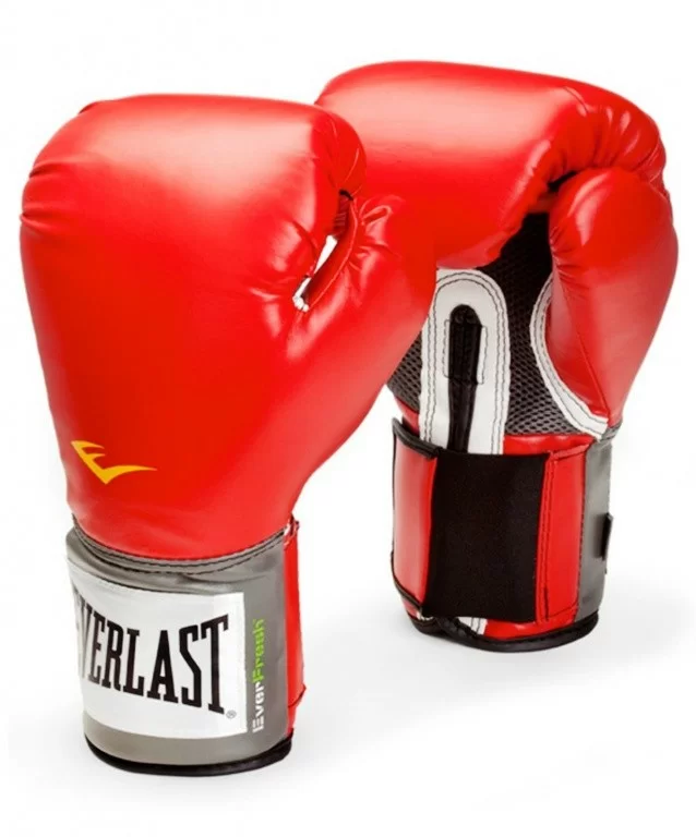 Реальное фото Перчатки боксерские Everlast Pro Style Anti-MB PU тренировочные красные 2110U/2112U/2114U от магазина СпортЕВ