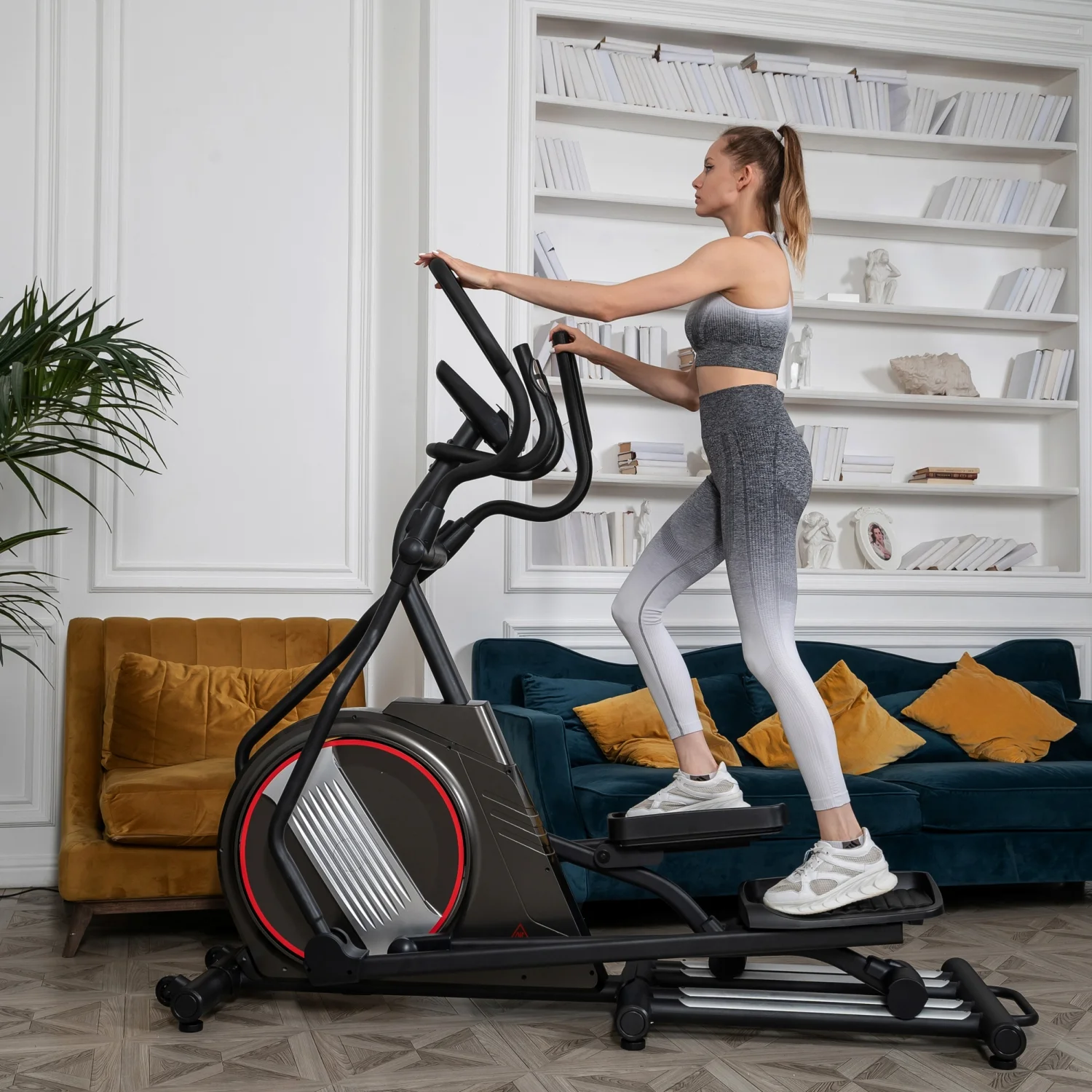 Реальное фото Эллиптический тренажер DFC E97614 магн.эл.привод от магазина Спортев