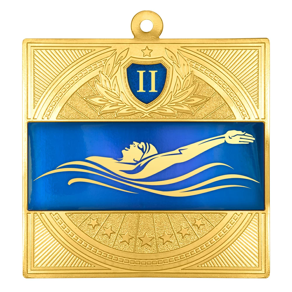Реальное фото Медаль MZP 301-65/GBU на спине 2 место (65х65мм, s-2,5мм) латунь от магазина СпортЕВ