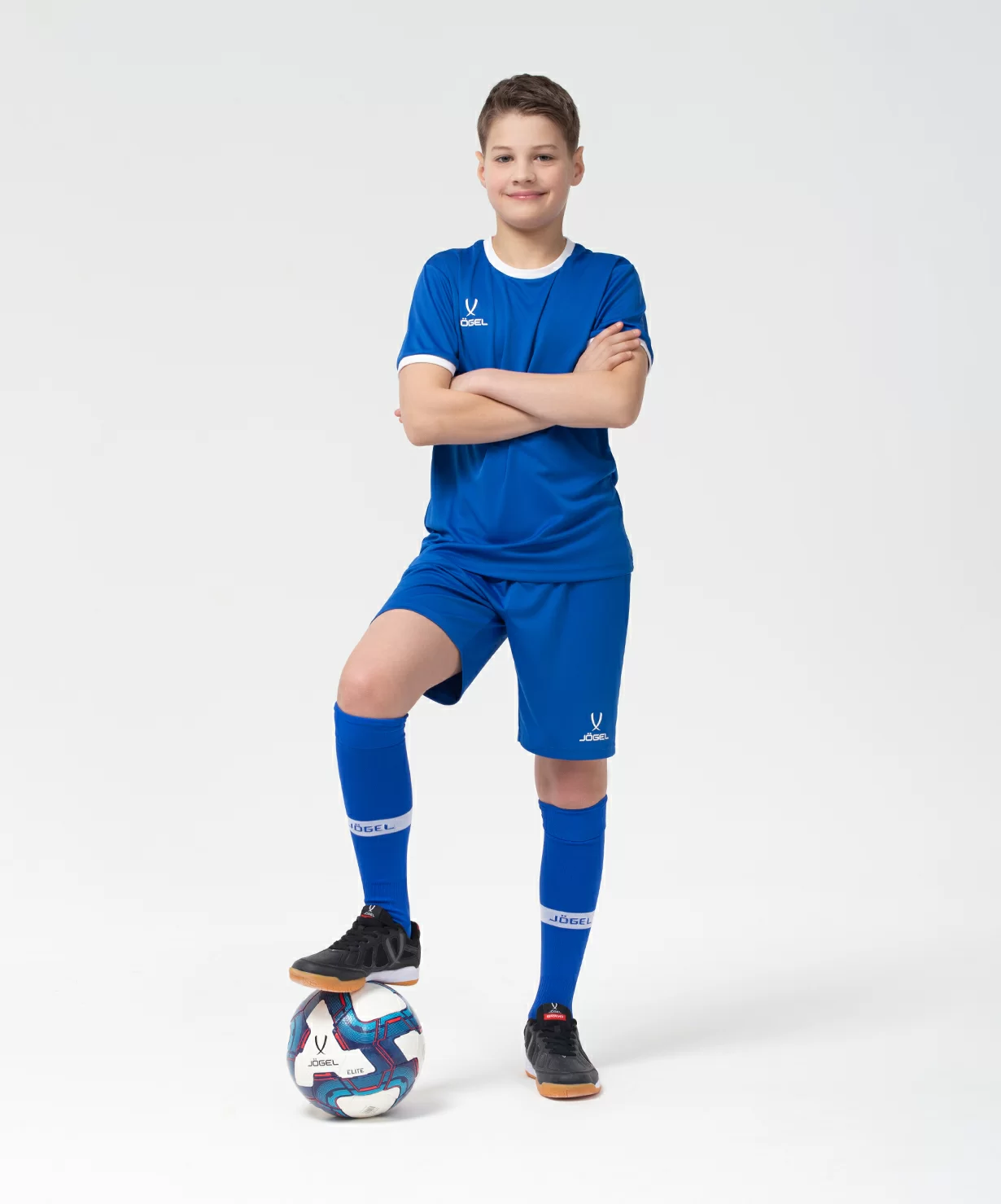 Реальное фото Шорты игровые JÖGEL CAMP Classic Shorts, синий/белый, детский от магазина Спортев
