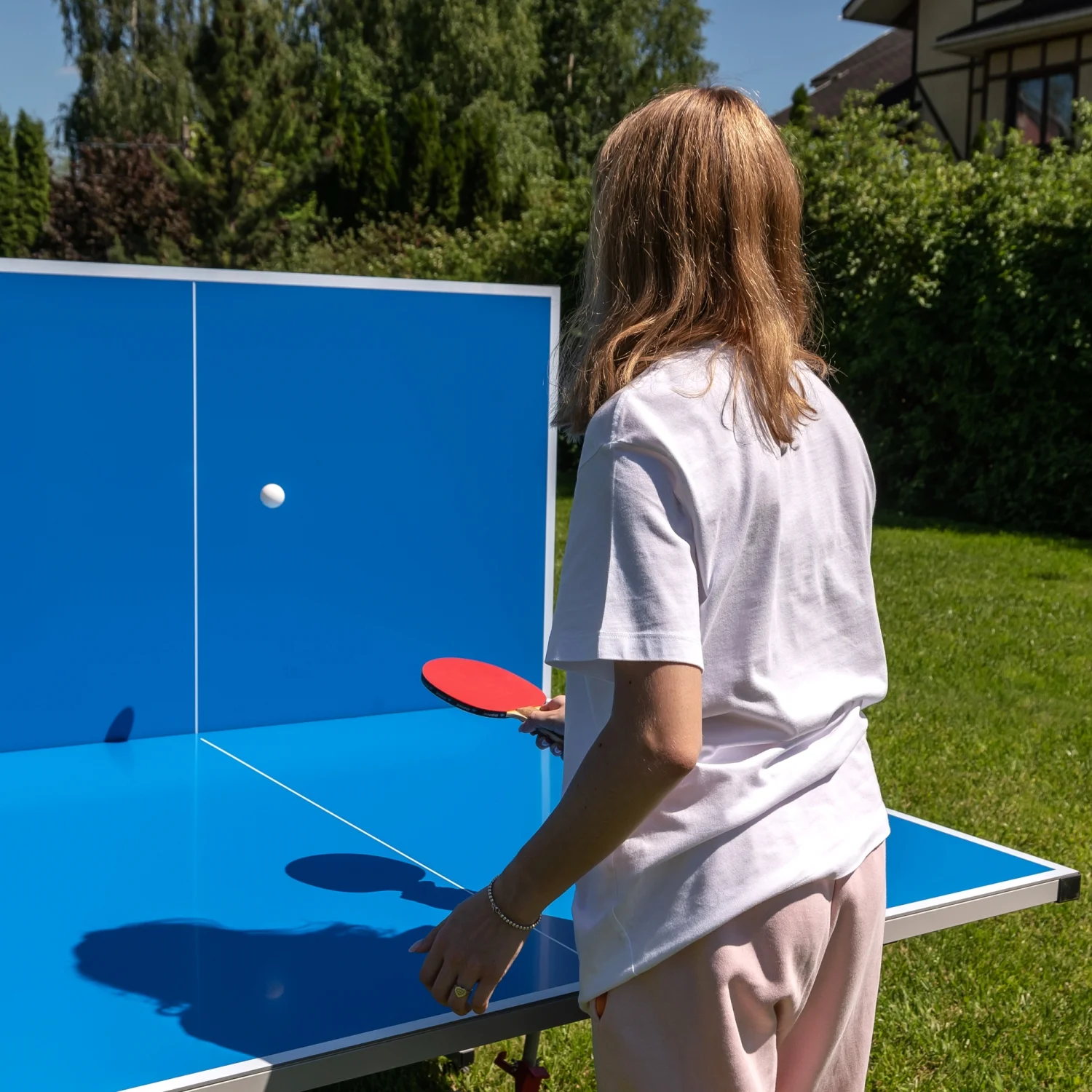 Реальное фото Теннисный стол DFC TORNADO, 4 мм, синий, с сеткой S600B от магазина Спортев