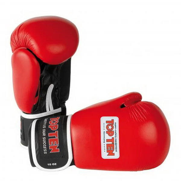 Реальное фото Перчатки боксерские Top Ten Competition AIBA красные от магазина Спортев