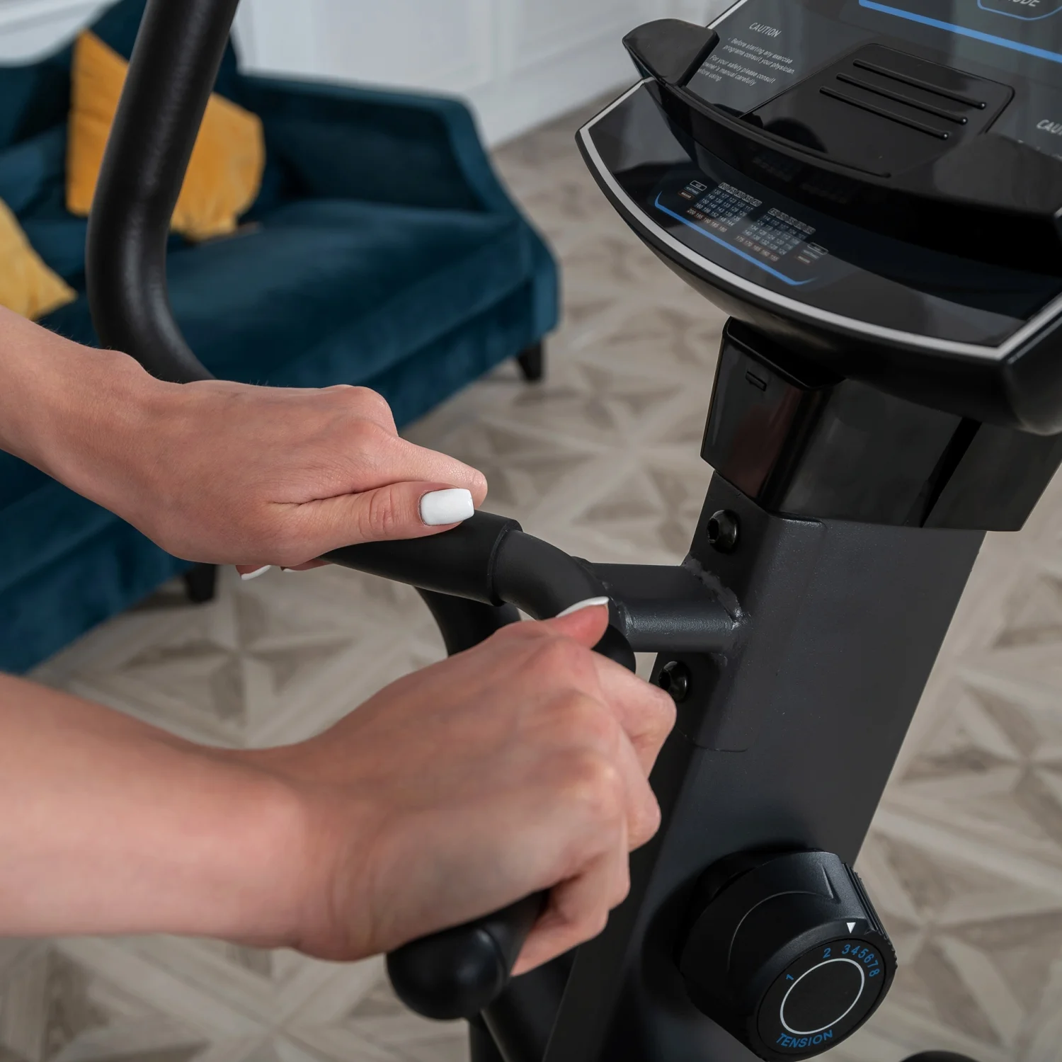 Реальное фото Эллиптический тренажер DFC E95001 магн. от магазина Спортев