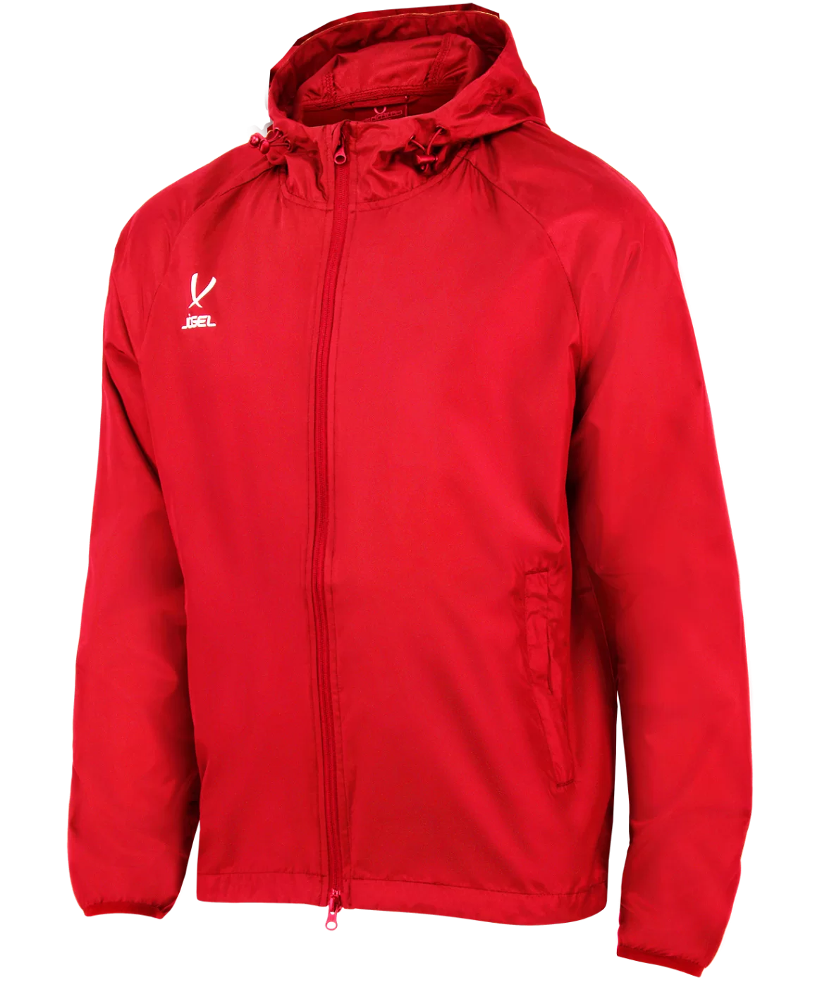 Реальное фото Куртка ветрозащитная CAMP Rain Jacket, красный, детский Jögel от магазина СпортЕВ